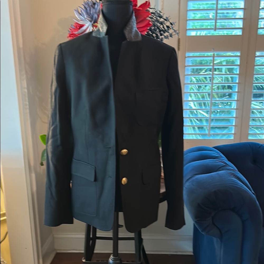 J. Crew Black Blazer with Striped Lining